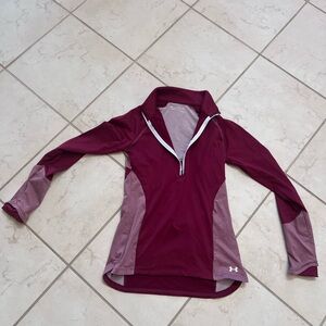 Under Armour Women's Burgundy and Light burgundy Long Sleeve Top